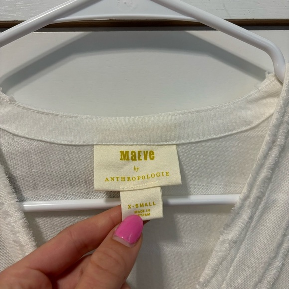 Anthropologie White Audre Textured Top - Picture 6 of 9